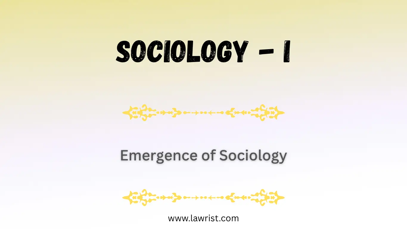 Emergence of Sociology